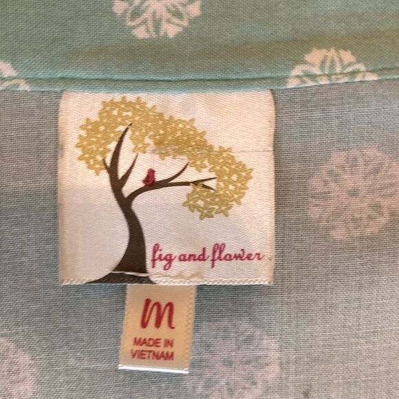 FIG & FLOWER M Anthropologie Floral Print Boho Blouse Top - Picture 3 of 10